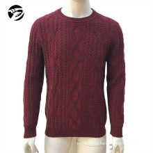 High Quality Wool Knit Sweater Men Red Crew Neck Topman Sweaters men